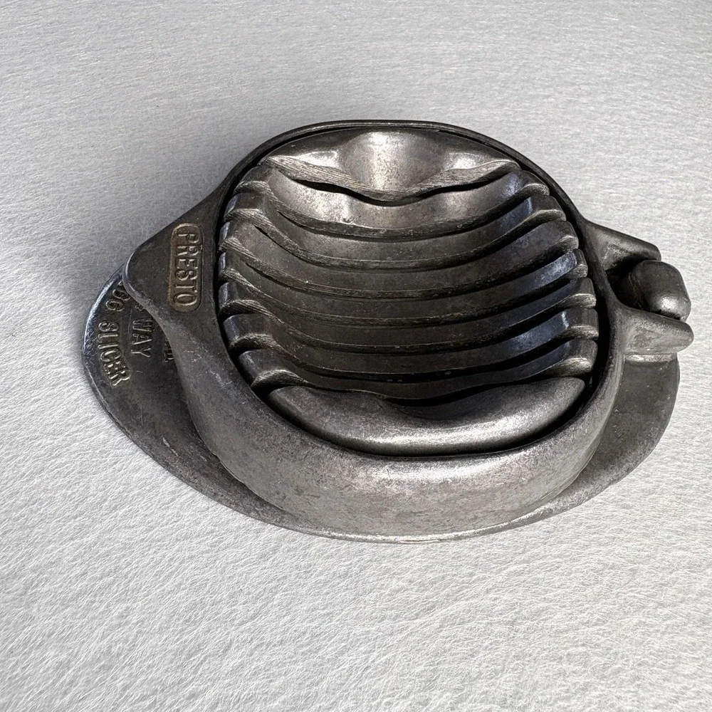 Vintage Presto 4-Way Egg Slicer Cutter Metal Aluminum 1950s Kitchen Tool USA